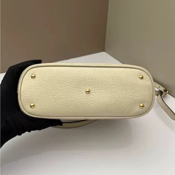 Gucci Diana Mini Tote Shoulder Crossbody Leather Bamboo White - Picture 10 of 11